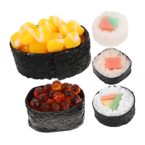 KONTONTY 5 Stück Teiliges Realistischer Künstlicher Sushi Modelle für Dekorationsrequisiten für Fotografie Party und Restaurant Displays Detailgetreue Nachbildung von Sushi und Onigiri von KONTONTY