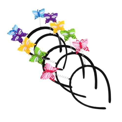 KONTONTY 5 Stück Teiliges Schmetterling Haarreif Federleichte Schmetterlings Haarschmuck mit Dynamischem Federdesign für Mädchen Party Cosplay Rollenspiele und Festliche Anlässe von KONTONTY