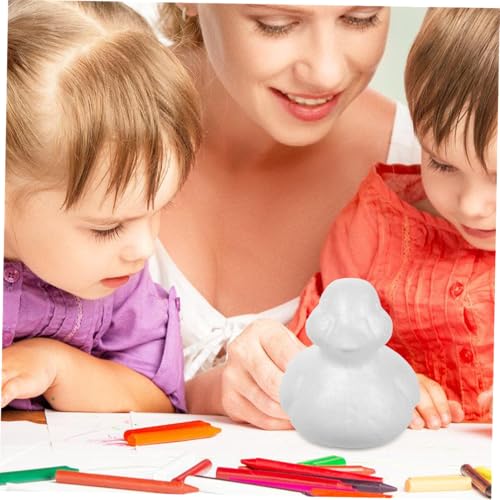 KONTONTY 5 Stück Teiliges Weiße Schaumstoff Enten aus Polystyrol Unbemalt für DIY zum Bemalen und Dekorieren für Kreative Tiermodelle und Blumenarrangements von KONTONTY