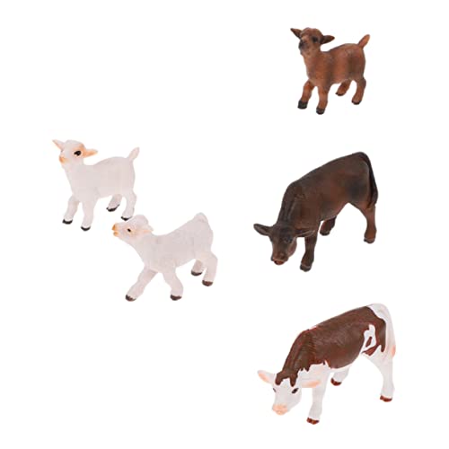 KONTONTY 5 Stück Tiermodell Realistische Bauernhoftierfiguren Bauernhoftier Miniatur Realistisches Tier Tierskulptur Modelle Realistisches Figurenmodell PVC von KONTONTY