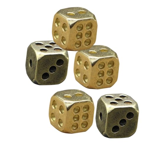KONTONTY 5 Stück aus reinem Kupfer lichtwürfel einzigartig Phantasie Miniatur -Requisitenspielzeug einfache kleine Exquisite Spielwürfel-Requisiten reines Kupfer von KONTONTY