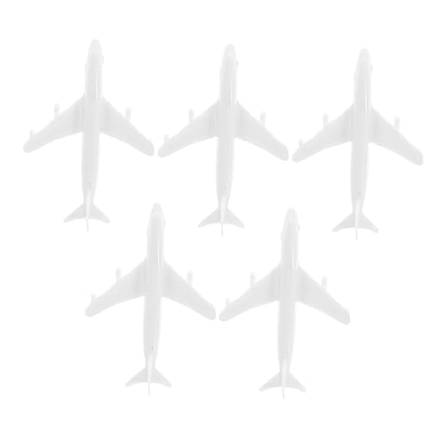 KONTONTY 5 Stück kleines Spielzeugflugzeug Flugzeug Flugzeugspielzeug Mini-Flugzeug- Modellflugzeuge Flugzeuge aus Druckguss Plastik Weiß von KONTONTY
