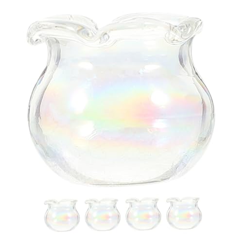KONTONTY 5 Stück winzige Fischbecken Puppe Schüssel bunt Simulation Aquariumspielzeug Miniatur-Fischglas-Bastelarbeiten Kleiner Fischtank Mini-Aquarium Desktop-Mini-Hausspielzeug von KONTONTY