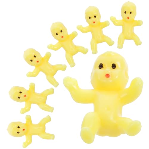 KONTONTY 50 Stück Babyfiguren Kleine Babys Winzige Babys Mini-Puppen Kleine Plastikbabys Entzückende Mini-plastikbabys Plastikbabymasse Plastikbabys Mini-Babys Plastik Yellow von KONTONTY