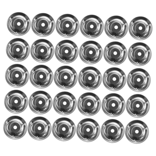 KONTONTY 50 Stück Becken Blatt Glocke Percussion-Ring Percussion Drum Accessoires Musikinstrument Trommel Becken Percussion-Ching-Ring Trommel-Beckenringe rostfreier Stahl Silber von KONTONTY