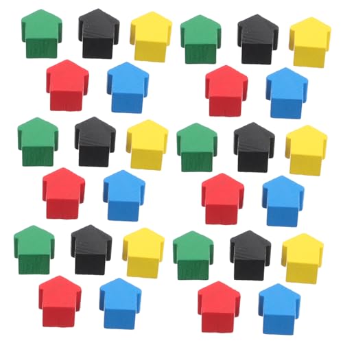 KONTONTY 50 Stück Brettspielfiguren, Mehrfarbige Holzspielfiguren Für Brettspiele, Schachkomponenten, Spielfiguren, Tischmarker, Kunsthandwerk von KONTONTY