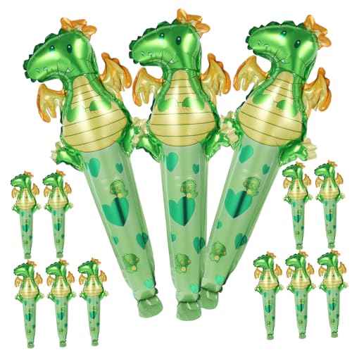 KONTONTY 50 Stück Dinosaurier Ballons Zum Aufblasen Rosa Kinderspielzeug Kreative Folienballons Dinosaurier Zauberstab Folienballon Dinosaurier Förmige Folienballons Aufblasbare von KONTONTY