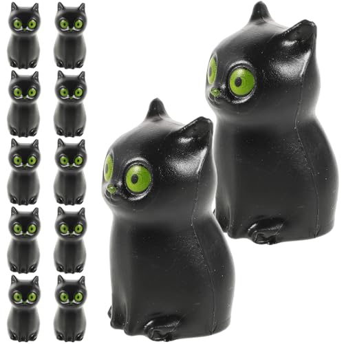 KONTONTY 50 Stück Geister -Eulenspielzeug Mini-Harz-Eulen Eulenfiguren Miniaturen schmücken Eule Harzskulptur Eule Miniaturfiguren Garten kleine Statuen Eulen-Gastgeschenke Plastik Schwarz von KONTONTY