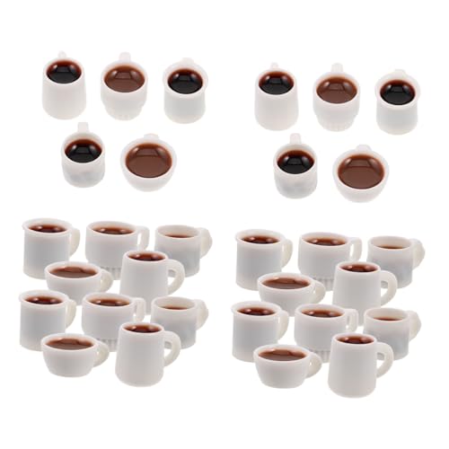 KONTONTY 50 Stück Kleine Getränke Kaffeetassen Für Puppenhäuser Party Dekoration Miniatur Küchenzubehör Miniatur Kaffeetasse Mini Teetasse Mini Kaffeetassen Aus Kunstharz von KONTONTY