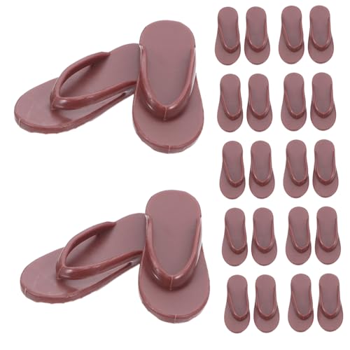 KONTONTY 50 Stück Miniatur Flip Flops für Puppen Realistische Plastik Strand-Sandalen Sommersandalen für Puppenhaus Dekoration und Urlaubsspielzeug von KONTONTY