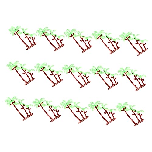 KONTONTY 50 Stück Miniatur Kokosnussbaum Dekoration Hawaii Party Kuchen Topper Künstliche Landschaftsprops Hohe Dekoration für Geburtstagsfeiern und Festlichkeiten von KONTONTY