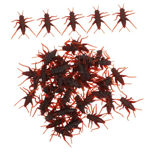 KONTONTY 50 Stück Simulation Insektenmodell Bausatz Halloween klein simulieren simuliertes tiermodell realistisches Cricket gefälschter Streich Plastik Kaffee von KONTONTY