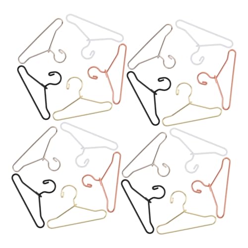 KONTONTY 50 Stück Teiliges Mini Kleiderbügel Bunte Mini Aufhänger für Puppenkleidung Leichte Kompakte Puppenschrank Kleiderbügel für Dollhouse Accessoires und Bastelprojekte von KONTONTY