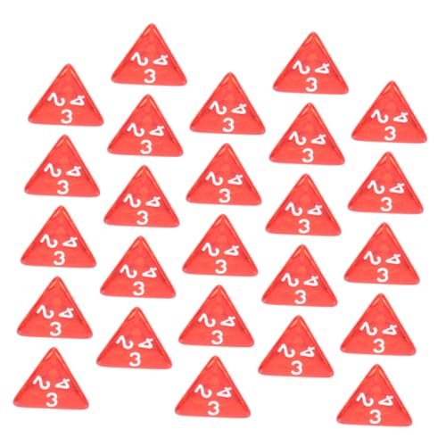 KONTONTY 50 Stück facettierte Würfel Massenwürfel Würfel für das Klassenzimmer Spiel Würfel Spielwürfel Würfel im Klassenzimmer Würfel Masse Acryl rot von KONTONTY