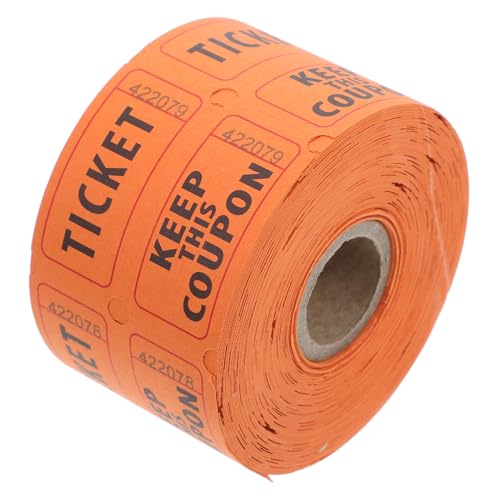 KONTONTY 500 Stück Doppelte Raffle Tickets mit Fortlaufender Nummerierung Perforierte Abrisslos Tickets für Veranstaltungen Partys Tombola Fundraiser Orange Handlich und Nummeriert für von KONTONTY