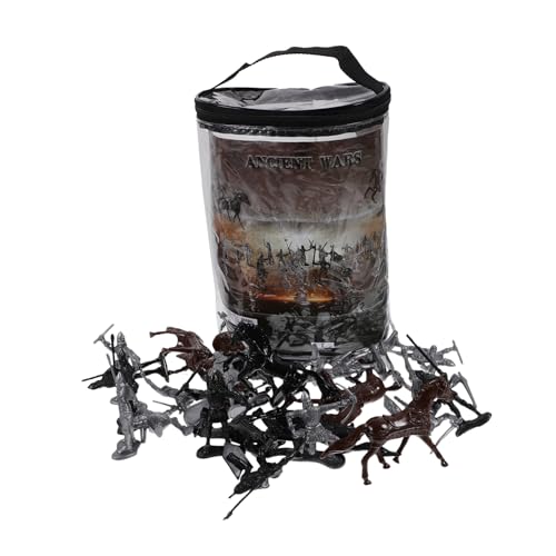 KONTONTY 52 Stück Teiliges Set Miniaturritter Figuren mit Mittelalterliche Soldaten Modelle für Sandtisch Dekorationen für Sammler von KONTONTY