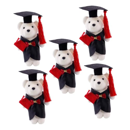 KONTONTY Abschlussbären-Puppen 5er-Set Weiche Plüschtiere Für Blumenstrauß-Accessoires Party-Dekorationen von KONTONTY