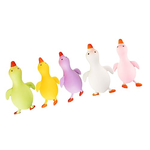 KONTONTY 5st Tragbares Quetschspielzeug Fake Duck Doll Animal Balls Anxiety Relief Toy Crush-Spielzeug Für Kinder Kleines Entenspielzeug Geschenke Stressabbauer Weiße Gans Student von KONTONTY