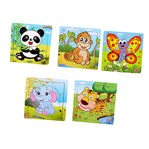 KONTONTY 5st Pädagogisches Spielzeug Tiere Spielzeug Puzzle Für Erwachsene Rätsel Für Erwachsene Tierische Rätsel Lernspielzeug Holzpuzzle Puzzles Aus Holz Spielzeuge Kind Hölzern Karikatur von KONTONTY