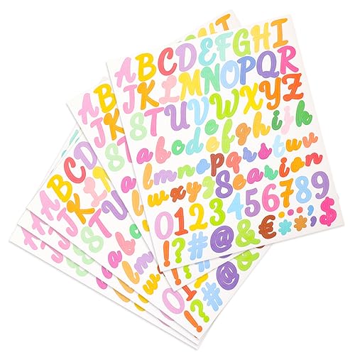 KONTONTY Farbige Zahlenaufkleber 5 Stück Selbstklebende Buchstabenaufkleber Alphabet-Aufkleber Für Dekoration Basteln Sammelalbum Heimdekoration von KONTONTY