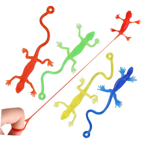 KONTONTY 5Stücke Dehnbare Eidechsen Spielzeuge Eidechsenfiguren für Kindergeburtstags Mitgebsel Leicht Langlebig Vielseitig Einsetzbar Party von KONTONTY
