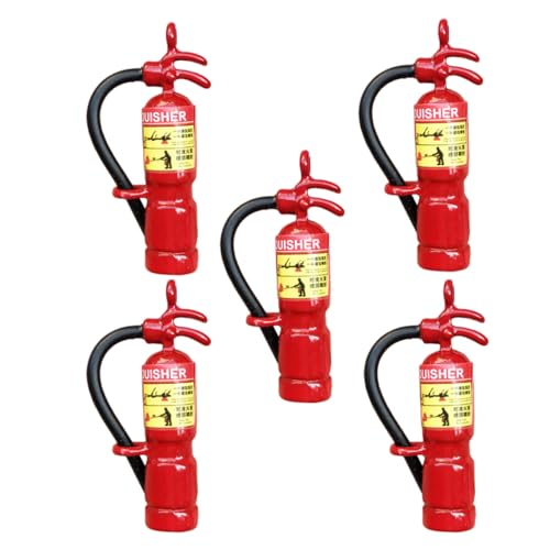 KONTONTY 5 Stück Mini Feuerlöscher Modelle Kinder Puppenhaus Spielzeug Miniatur 1 12 Metall Decor Fee Garten Pretend Spielen von KONTONTY