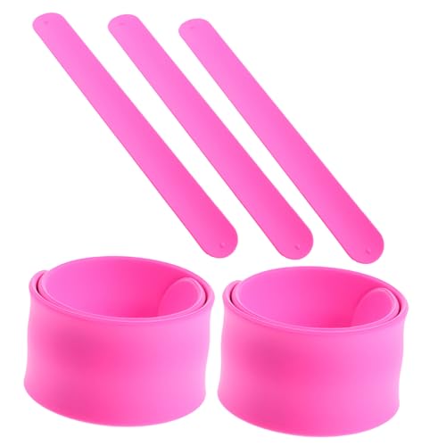 KONTONTY 5st Kleinkind Armband Ohrfeigenarmband Für Kinder Halloween-slap-armband Festival-armbänder Festival-slap-armband Klassenpreis Silikonband Erwachsener Rosa Kieselgel Schmuck von KONTONTY