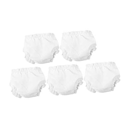 KONTONTY 5st Puppenkleidung Miniatur-unterwäsche Tun So, Als Würden Sie Puppenbett Zubehör Für Babypuppen Puppenwagen Interaktive Babypuppe Puppentuch Stoff Weiß von KONTONTY