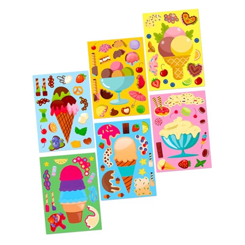 KONTONTY 6 Blätter Belohnungssticker Süße Cartoon Dessert Eiscreme Puzzle Aufkleber Kreative DIY Dessert Aufkleber für Bastelprojekte Sichere Beschichtung für Spaß und Belohnungen KONTONTY 6 Blätter Belohnungssticker Süße Cartoon Dessert Eiscreme Puzzle Aufkleber Kreative DIY Dessert Aufkleber für Bastelprojekte Sichere Beschichtung für Spaß und Belohnungen von KONTONTY