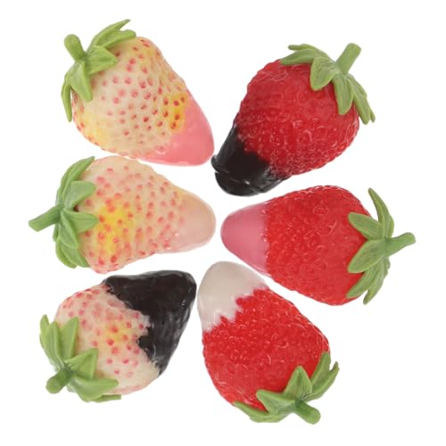 KONTONTY Künstliche Erdbeeren Dekoration 6 Stück Plastikfrüchte Simulationserdbeeren Für Zuhause Küche Party Foto Requisiten KONTONTY Künstliche Erdbeeren Dekoration 6 Stück Plastikfrüchte Simulationserdbeeren Für Zuhause Küche Party Foto Requisiten von KONTONTY