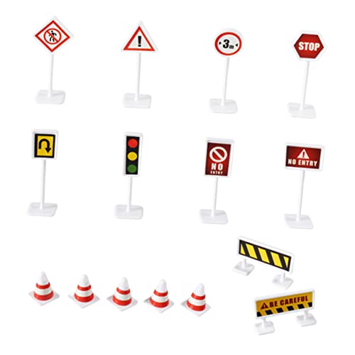 KONTONTY 6 Sätze Simulationsszene Modelle Verkehr für kinderspielzeug spielzeuge für hühner Signallicht Straßenschild Abs von KONTONTY