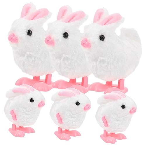 KONTONTY 6 Stück Aufziehhasen Hasen Hasenspielzeug Aufziehkaninchen Kleines Uhrwerkspielzeug Kaninchenspielzeug Kinderkaninchen Hüpfendes Kaninchen Aufziehspielzeug Party von KONTONTY