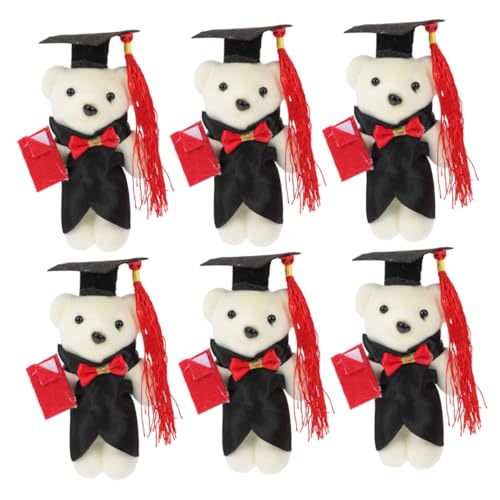 KONTONTY 6 Stück Dr Bear Puppenbär Plüschbär Blumenstrauß Ornamente Dekorationen Für Blumensträuße Bär Verzierungen Für Blumensträuße Absolventen Stofftier Mini Stofftier Für von KONTONTY