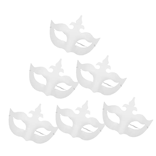 KONTONTY 6 Stück Handbemalte Requisiten Weiße Masken Für Erwachsene Zum Selbermachen Bemalbare Masken Maskenballmaske Für Damen Für Personalisierte Kostümmasken KONTONTY 6 Stück Handbemalte Requisiten Weiße Masken Für Erwachsene Zum Selbermachen Bemalbare Masken Maskenballmaske Für Damen Für Personalisierte Kostümmasken von KONTONTY