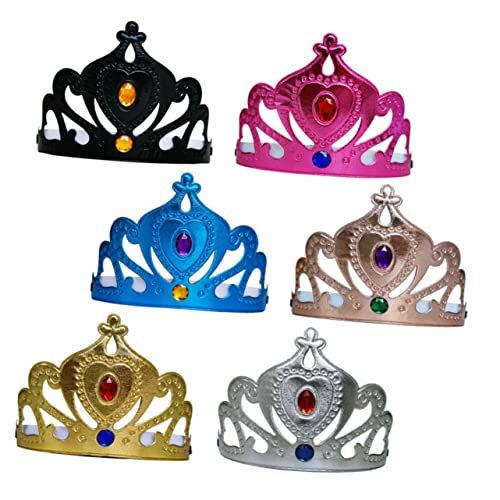KONTONTY 6pcs Kinder Party Kronen Prinzessin Königin Stirnband Dekorative Geburtstag Party Favors von KONTONTY