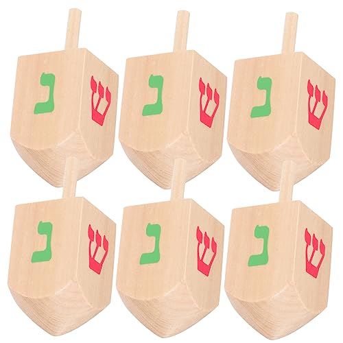 KONTONTY 6 Stück Kreisel Tops für für Toys for Boy Toys spielzeuge gyro Kleinkind lustiges Kinderspielzeug Interessantes Kinderspielzeug hölzern von KONTONTY