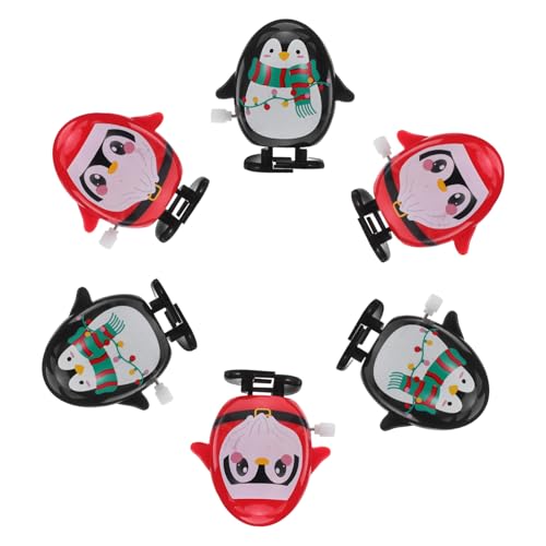 KONTONTY 6 Stück Laufende mechanische Pinguin Figuren in Schwarz und Rot Bunte Mechanische für Weihnachten Partygeschenke Klassenzimmer-belohnungen und Interaktives Lernspiel von KONTONTY