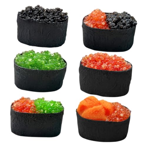 KONTONTY 6 Stück Simulations-Sushi-Modelle Realistische Lebensmitteldekoration Japanisches Essen Mini Sushi Requisiten Simulation Künstliches Essen von KONTONTY