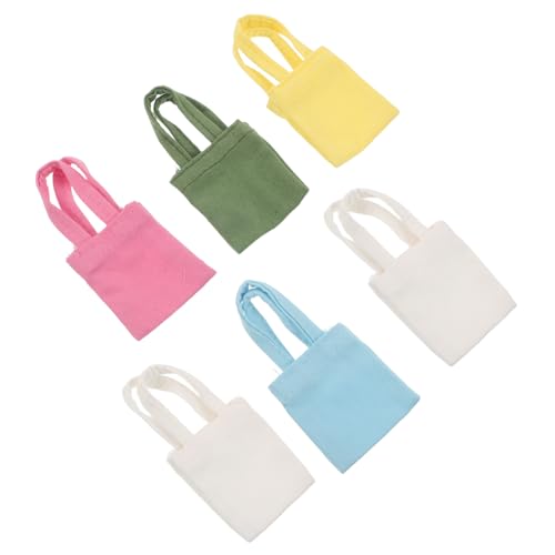 KONTONTY 6 Stück Maßstab Miniatur Handtaschen aus Segeltuch Details Langlebig und Leicht zu Reinigen für Puppenhaus Dekoration und Sammler KONTONTY 6 Stück Maßstab Miniatur Handtaschen aus Segeltuch Details Langlebig und Leicht zu Reinigen für Puppenhaus Dekoration und Sammler von KONTONTY