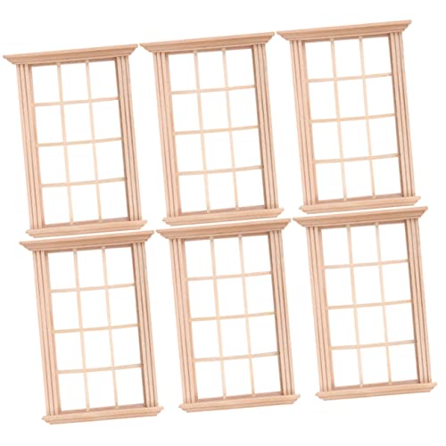 KONTONTY 6 Stück Mini Fenster Modell für Puppenhaus Dekoration und Bastelprojekte von KONTONTY