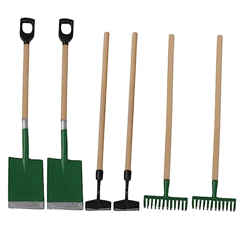 KONTONTY 6 Stück Mini-Gartengeräte Miniaturen Zubehör Bausatz puppenhaus deko Dollhouse Accessories Garten Dekoration kleines Hausgartengerät Puppenhaus-Gartenwerkzeug Legierung Green von KONTONTY