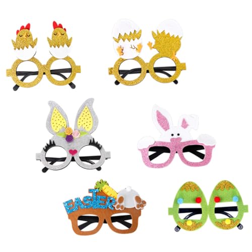 KONTONTY 6 Stück Ostergläser-Set Rosa Kind Form Vorabend Osterbrille brillen für die osterparty Wein Kostüm Brille Partydekoration Partybrille Partyzubehör lustige Brille Plastik von KONTONTY