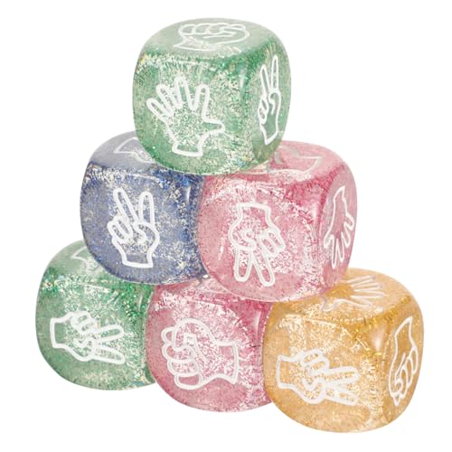 KONTONTY 6 Stück Partysieb Partyspielwürfel Unterhaltungsspiel-Requisite Spiel Partygeschenk Zum Glücksspiel Tischspielwürfel Unterhaltungswürfel Partywürfel Spielstütze Acryl von KONTONTY