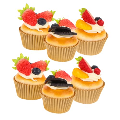 KONTONTY 6 Stück Realistische Künstliche Cupcake Modelle Dekorative Fake Kuchen für Fotografie Party Dekoration und Ausstellungen für Kindergarten und DIY Projekte von KONTONTY