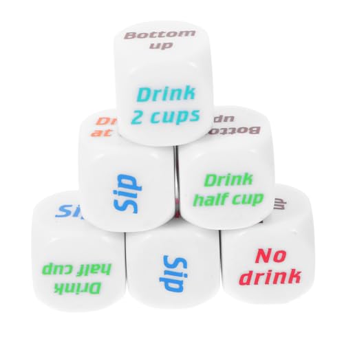 KONTONTY 6 Stück Schwere Acryl Trinkwürfel Lustiges Partyspiel für Bar Ktv Junggesellinnenabschied Langlebig Unterhaltsam Geselliges Würfelspiel Geschenkidee KONTONTY 6 Stück Schwere Acryl Trinkwürfel Lustiges Partyspiel für Bar Ktv Junggesellinnenabschied Langlebig Unterhaltsam Geselliges Würfelspiel Geschenkidee von KONTONTY