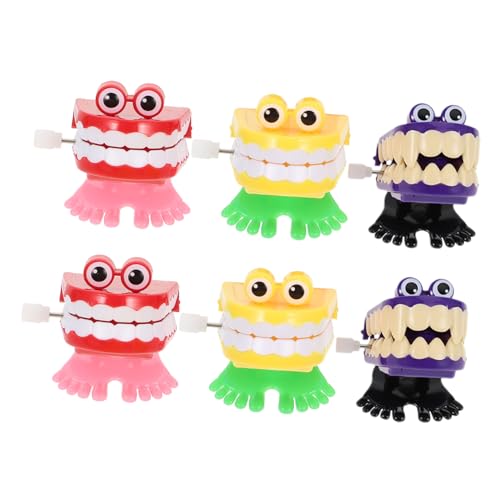 KONTONTY 6 Stück Springspielzeug Scherzspielzeug Klappernde Zähne Halloween Feiertage Aufziehspielzeug Beißspielzeug Aufziehspielzeug Für Halloween Für Zähne von KONTONTY