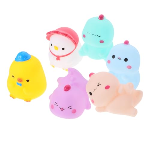 KONTONTY 6 Stück Teiliges Badespielzeug Set Weiche Quietschetiere Niedlichen Tierformen Sicher und Kompakt für Junge Mädchen für Badewanne und Dusche Fördert und Muskelfähigkeiten bei von KONTONTY