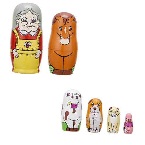 KONTONTY 6 Stück Teiliges Handbemalte Holz matruschka Puppen mit Großmutter Motiv Langlebige Dolls Bunte Holzdeko zum Basteln und Kreative Geschenkidee für Mädchen und Jungen KONTONTY 6 Stück Teiliges Handbemalte Holz matruschka Puppen mit Großmutter Motiv Langlebige Dolls Bunte Holzdeko zum Basteln und Kreative Geschenkidee für Mädchen und Jungen von KONTONTY