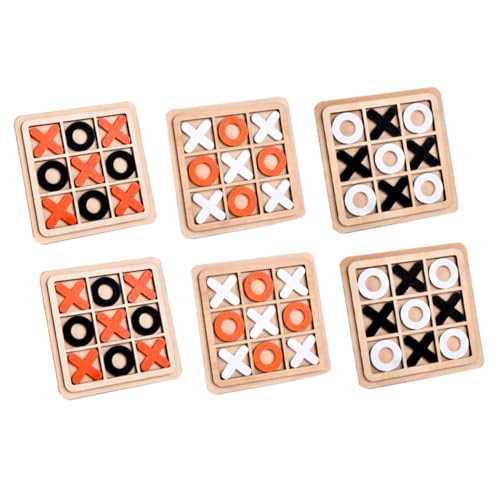 KONTONTY 6 Stück Teiliges Holz Spielset für Sicherer Rand Kompakt und Leicht Fördert Logisches und Kreatives als Familienspiel und Partybrettspiel von KONTONTY