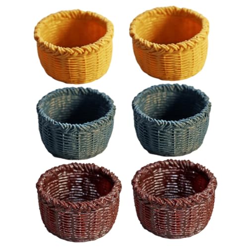 KONTONTY 6 Stück Teiliges Mini Körbe für Puppenhaus Adorable Aufbewahrungskörbe Holzfarbe und Rotbraun Dekoration für Mini Möbel und Kreative Projekte KONTONTY 6 Stück Teiliges Mini Körbe für Puppenhaus Adorable Aufbewahrungskörbe Holzfarbe und Rotbraun Dekoration für Mini Möbel und Kreative Projekte von KONTONTY